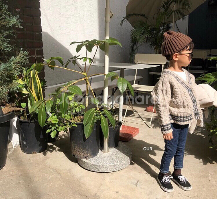 아워 꽈배기가디건--1