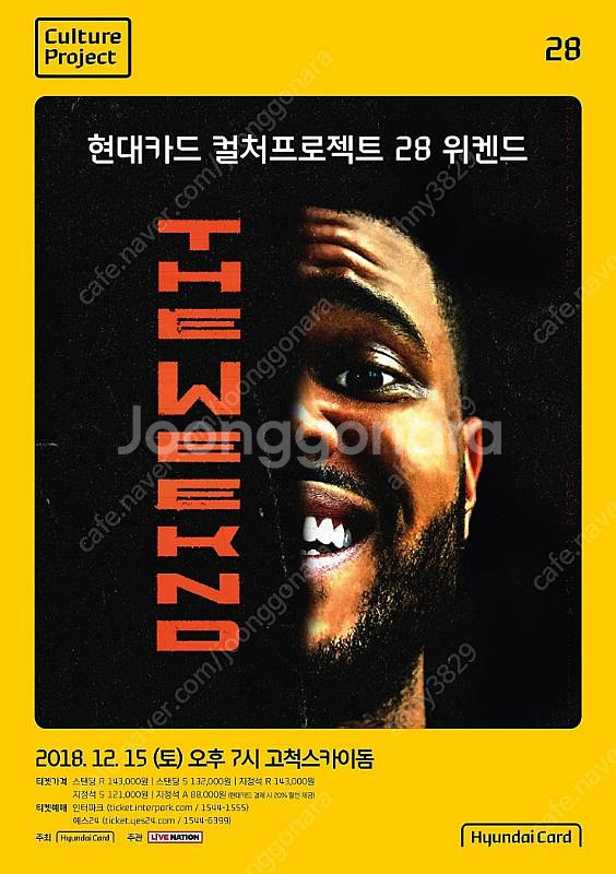 현대카드 위켄드 내한 공연 스탠딩 S석 C구역 1--0
