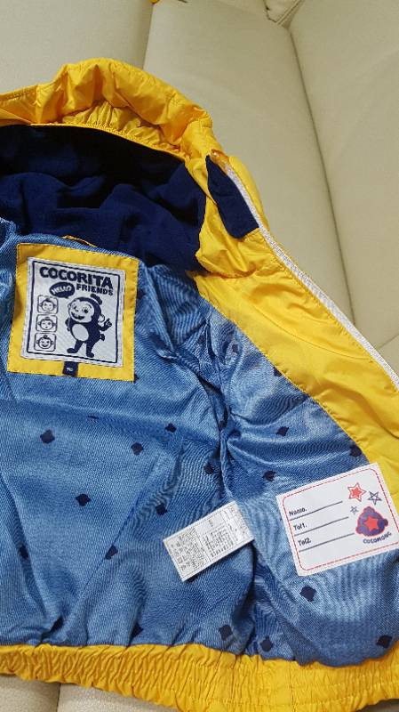 코코리타 옐로우 패딩 벙어리장갑 세트 --4