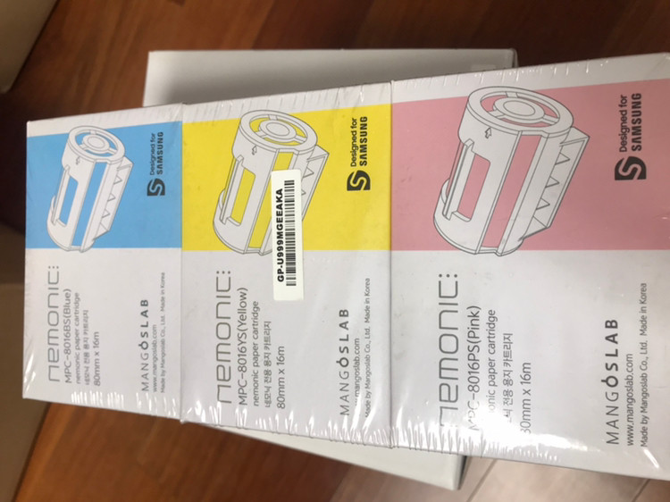 (새상품)삼성네모닉 접착식메모 프린터 종이리필3포--3