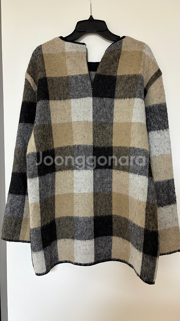 리스트 체크 니트 스웨터 미니 원피스--6