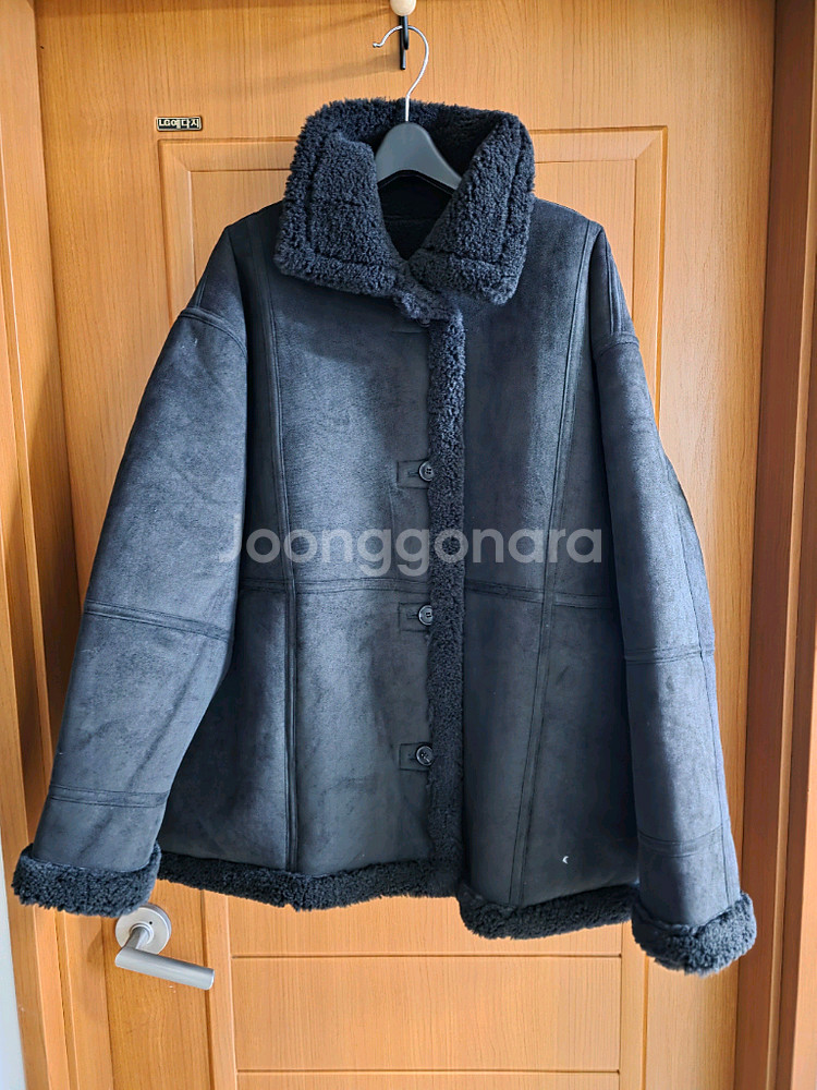 (새상품) 블랙 리버시블 스웨이드 롱무스탕(국내 상품)(큰 사이즈도가능)--8