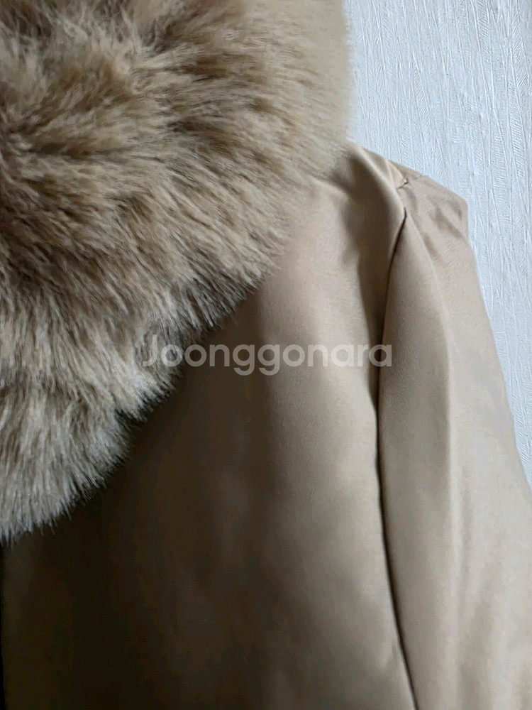 (새상품) 안쪽 털 진베이지색 후드퍼 롱패딩(55추천)--8