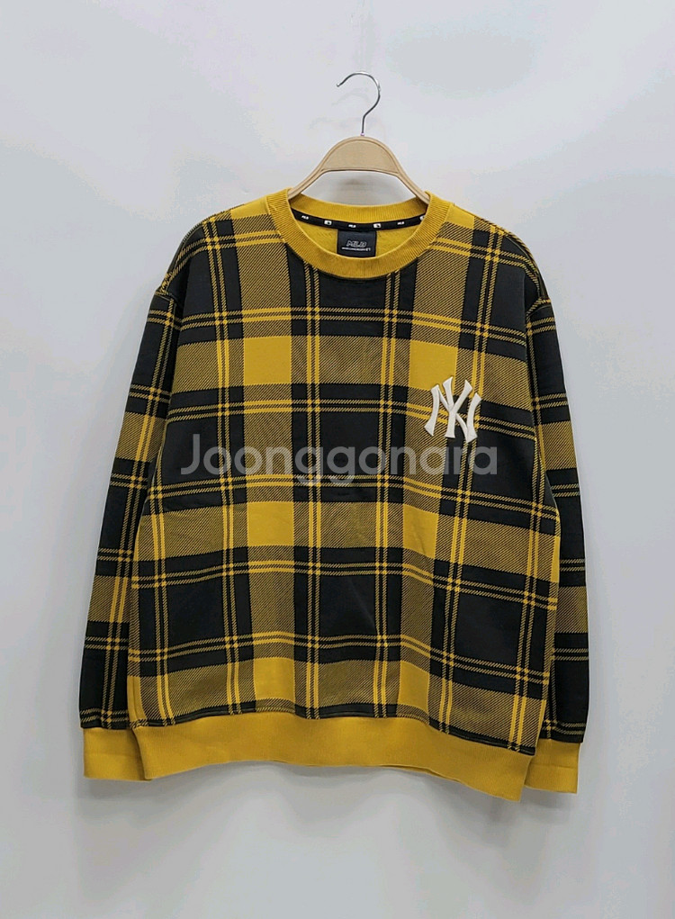 MLB 20FW 엠엘비 뉴욕양키즈 체크 오버핏 맨투맨 / 100 (L)--10