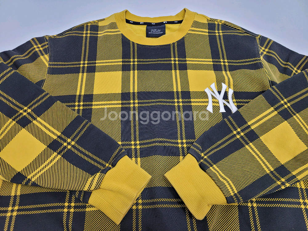 MLB 20FW 엠엘비 뉴욕양키즈 체크 오버핏 맨투맨 / 100 (L)--14