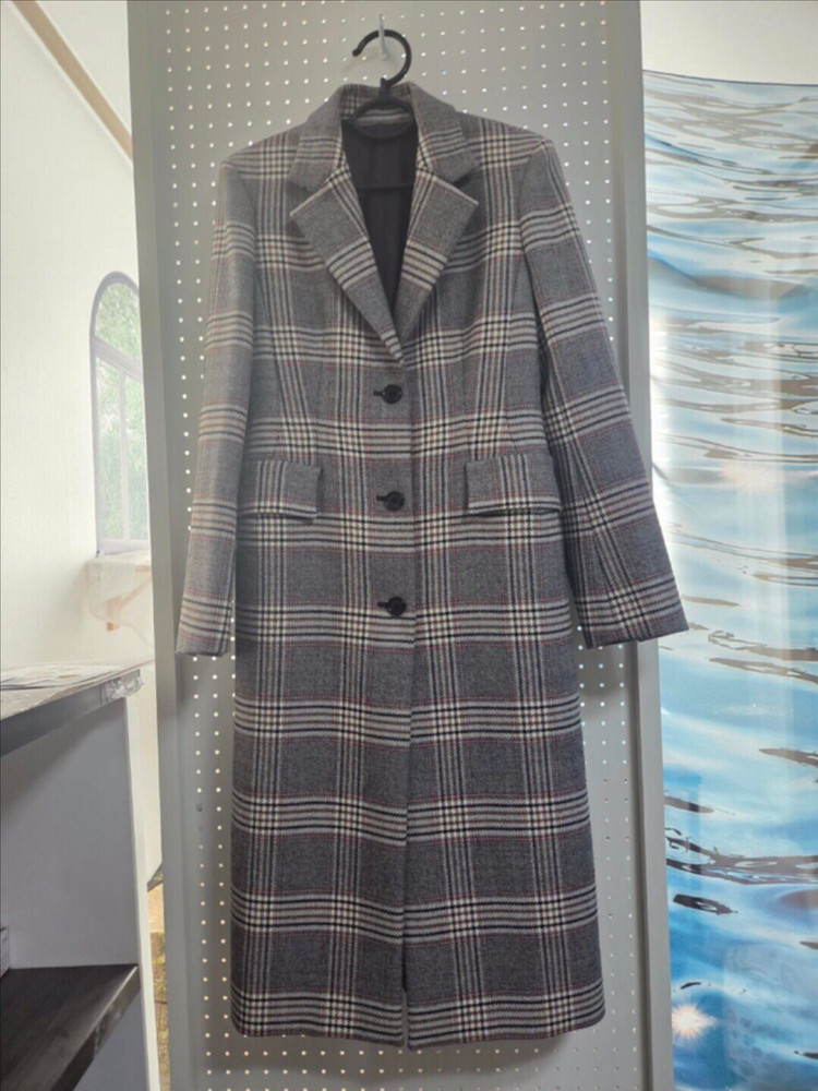 미샤 michaa 울 체크 코트 55--8