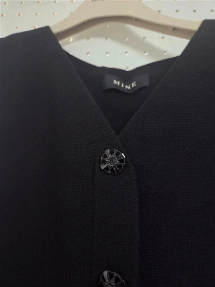 한섬 마인 mine 울100 니트 슬리브리스 원피스 프리--8