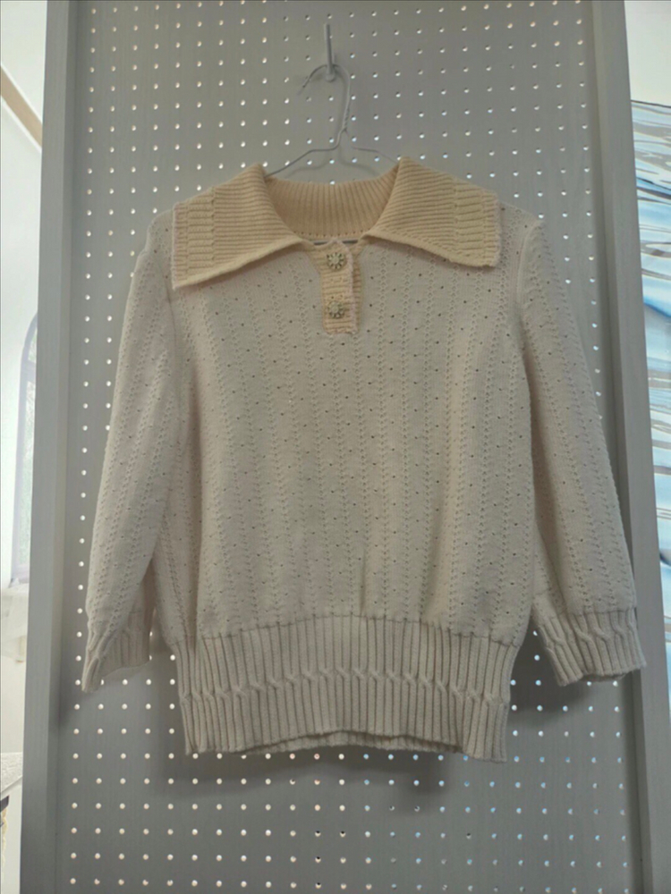 한섬 마인 mine 세일러 카라 니트 프리--5